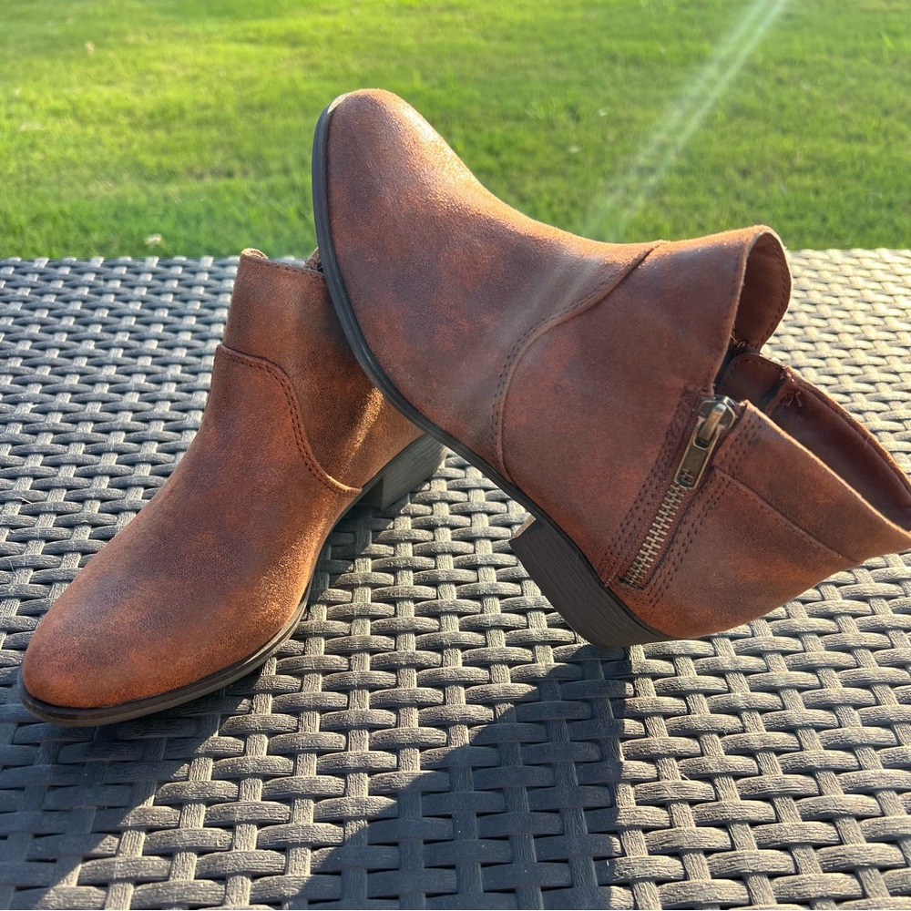 Sun + Stone Tan Ankle Booties